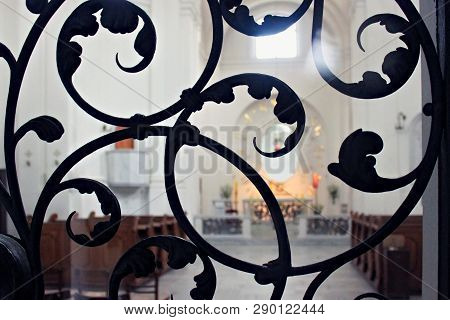 Warsaw, Poland - May 12, 2012: Metal Lattice As Part Of Interior Of The St. Kazimierz Church (locate