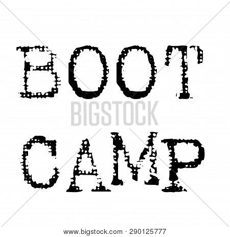 Boot Camp Black Stamp, Sticker, Label, On White Background