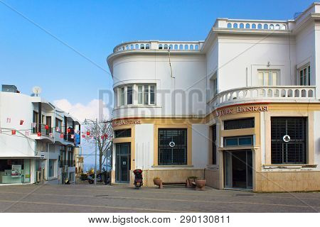 Kyrenia, Cyprus - November 11, 2013: View Of The Turk Bank Building In The Historical Part Of (girne