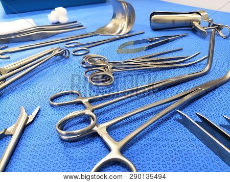 Closeup Image Of Medical Surgical Instruments Using In Operation Room