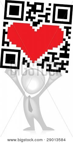 男の手に発生した QR コード