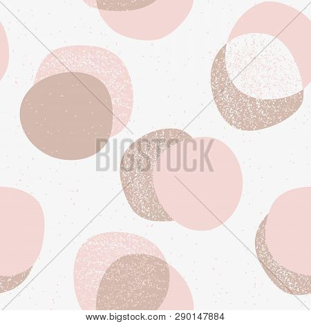 Fashion Semless Pattern With Pastel Spots. Polka Dot Background In Scandinavian Style. Hand Drawn Ve