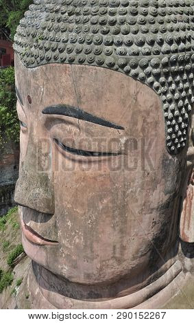 Giant Buddha Statue In Leshan, Sichuan, China