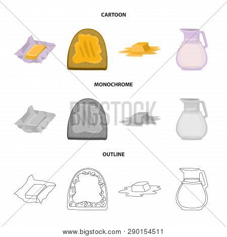 Vector Design Of Creamy And Product Icon. Collection Of Creamy And Farm Stock Symbol For Web.