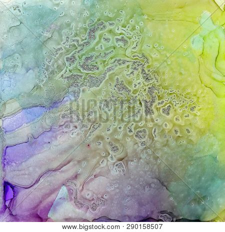 Alcohol Ink Air Texture. Fluid Ink Abstract Background. Art For Design