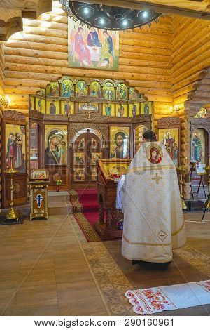 Chapaevsk, Samara Region, Russia - February 17, 2019: Church Of The Kazan Icon Of The Mother Of God 
