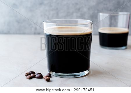 Frothy Cold Brew Nitro Coffee With Beans Ready To Drink.