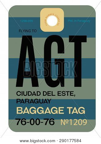 Ciudad Del Este Realistically Looking Airport Luggage Tag