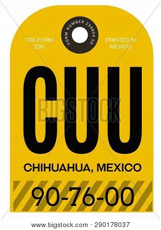Chihuahua Realistically Looking Airport Luggage Tag Illustration