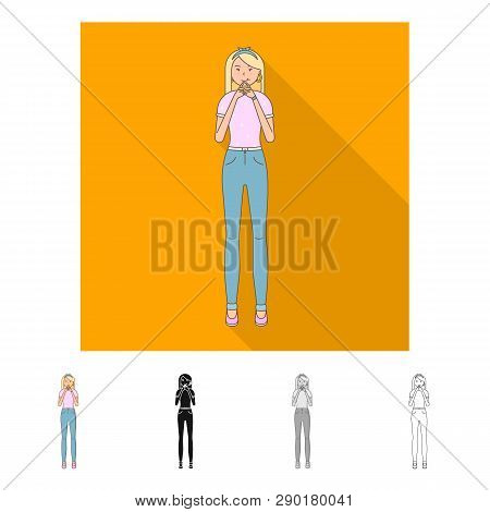 Vector Illustration Of Posture And Mood Logo. Set Of Posture And Female Vector Icon For Stock.