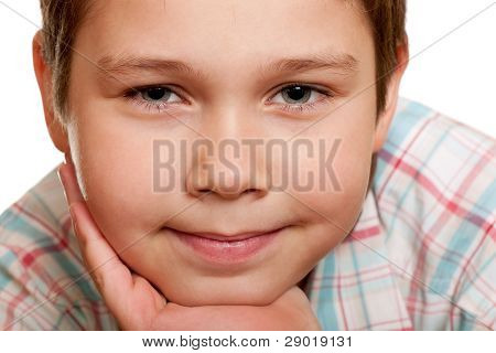 Extreame detail portrét smějící se chlapce