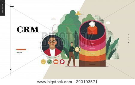 Technology 2 - Crm Customer Relationship Management - Modern Flat Vector Concept Digital Illustratio