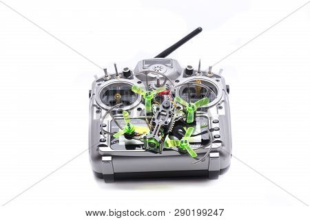Green Micro Drone Racing With Camara Fpv