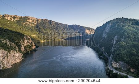 Landscape In The Danube Gorges. Cazanele Mari Seen From The Romanian Side