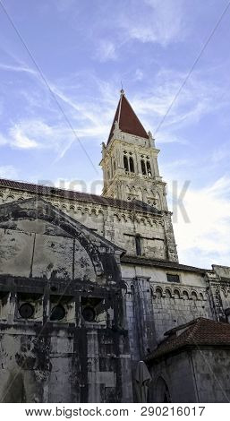 Trogir, Dalmatia, Croatia - October 29: Cathedral Of St. Lawrence In Historic City Of Trogir On Octo