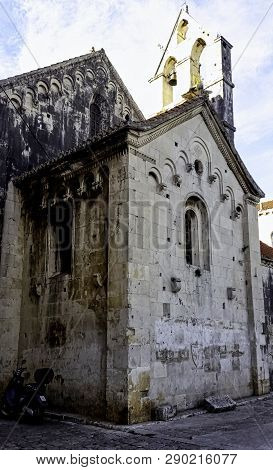 Trogir, Dalmatia, Croatia - October 29: Cathedral Of St. Lawrence In Historic City Of Trogir On Octo