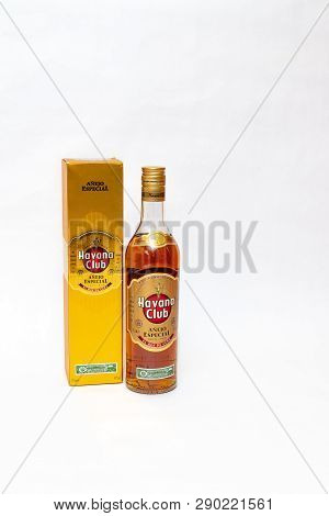 Montego Bay, Jamaica - March 15 2019: Havana Club Anejo Especial, A Quality Mixing Rum, Isolated On 