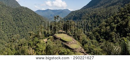 Aerial View From A Drone Of The Archeological Site In Colombia, Named Lost City, Ciudad Perdida, Sur