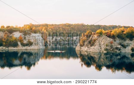 Twardowski Rocks Park, An Old Flooded Stone Mine, In Krakow, Poland.