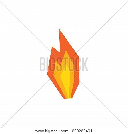 Simple Flat Geometric Flame Silhouette Logo Design In Minimal Style. Abstract Vector Fire Logotype F