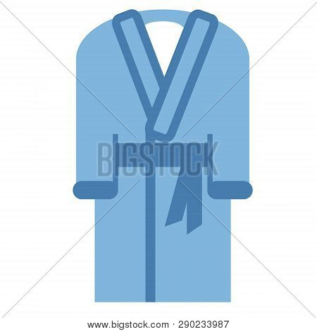 Blue Dressing Gown Flat Illustration. Home, Travel And Lifestyle Series.