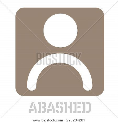Abashed Concept Icon On White Flat Illustration.
