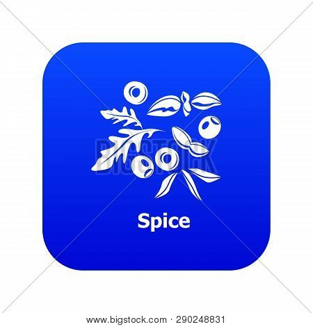 Spice Icon Blue Vector Isolated On White Background