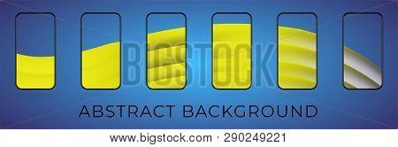 Wavy Abstract Smartphone Background Illustration Set. Mobile Wallpaper Collection. Modern Ui Screen 