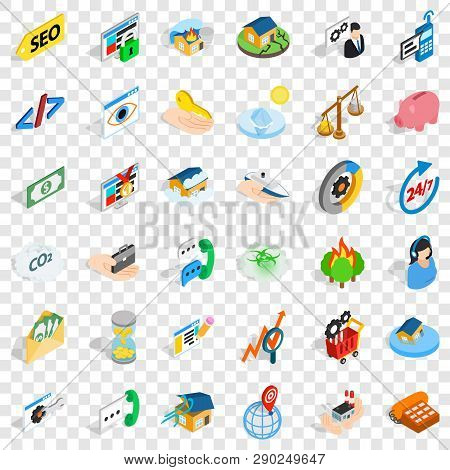 Writing Form Icons Set. Isometric Style Of 36 Writing Form Vector Icons For Web For Any Design