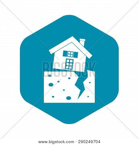 House After An Earthquake Icon In Simple Style Isolated Vector Illustration