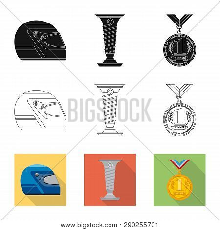 Vector Design Of Car And Rally Icon. Set Of Car And Race Vector Icon For Stock.