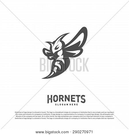 Bee Logo Design Vector. Hornets Logo Template. Icon Symbol
