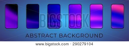 Wavy Abstract Smartphone Background Illustration Set. Mobile Wallpaper Collection. Modern Ui Screen 