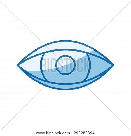 Blue Color Shading Silhouette Eye Symbol Browser Vector Illustration