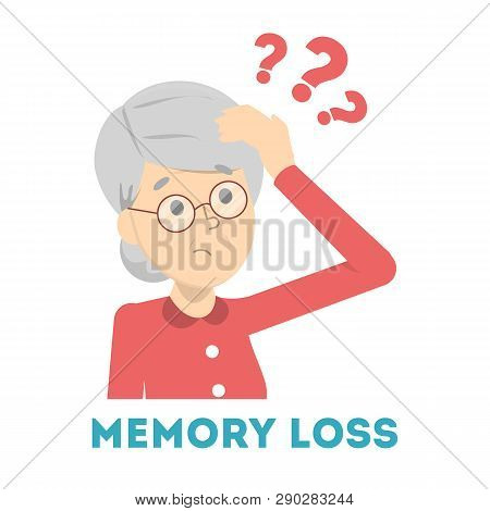 Old Woman Suffering From The Memory Loss. Confused