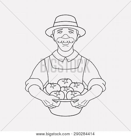 Farmer Icon Line Element.  Illustration Of Farmer Icon Line Isolated On Clean Background For Your We