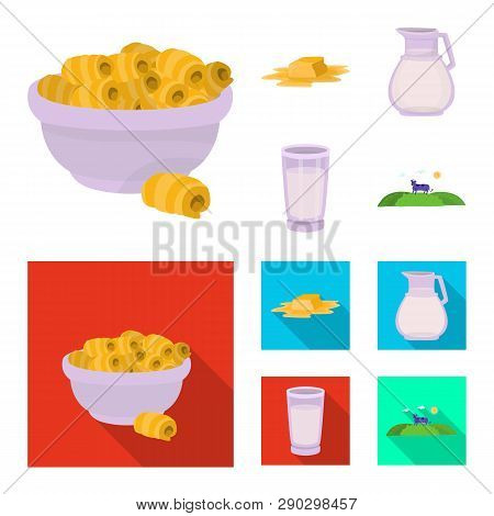 Isolated Object Of Creamy And Product Icon. Set Of Creamy And Farm Stock Vector Illustration.