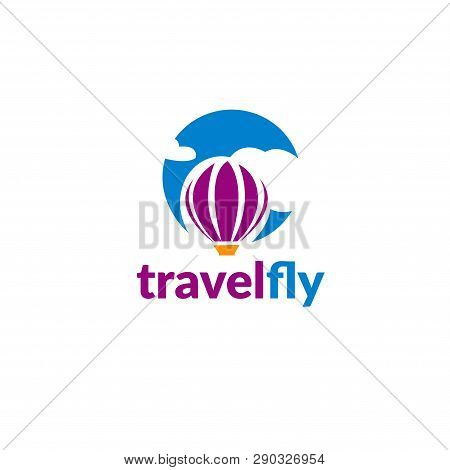 Travel Fly Logo Design- Vector Stock Illustration