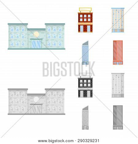 Vector Design Of Municipal And Center Symbol. Set Of Municipal And Estate   Stock Vector Illustratio