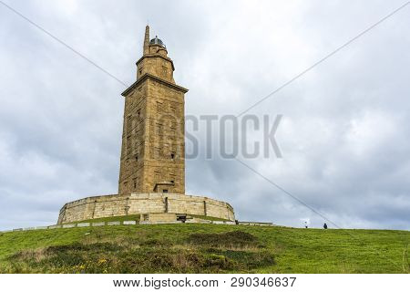 Tower Of Hercules In A Coruna, Galicia, Spain.