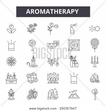 Aromatheraphy Line Icons For Web And Mobile Design. Editable Stroke Signs. Aromatheraphy  Outline Co