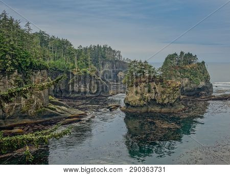 Cape Flattery In Neah Bay, Washington, Usa - October 8, 2015: Panoramic Of Cape Flattery, View Of Th
