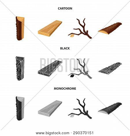 Vector Design Of Tree   And Raw  Icon. Collection Of Tree   And Construction Vector Icon For Stock.