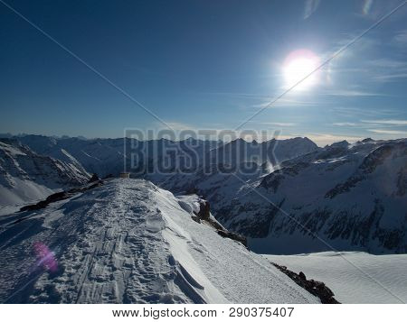 Beautiful Winter Landscape Skitouring In Venedigergruppe