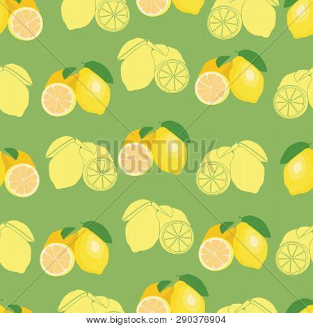 Lemon Repeated Pattern.endless Texture For Your Design, Announcements, Greeting Cards, Posters, Adve
