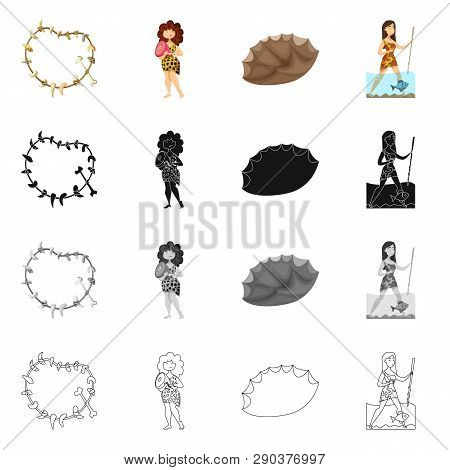 Vector Design Of Evolution  And Prehistory Logo. Collection Of Evolution  And Development  Vector Ic