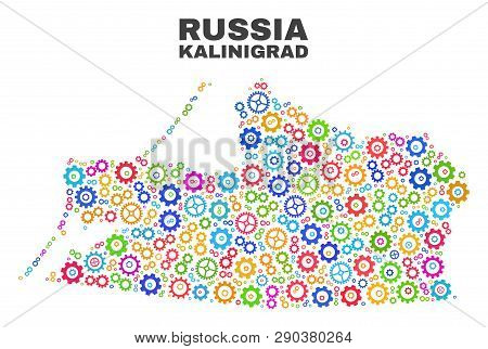 Mosaic Technical Kalid Region Map Isolated On A White Background. Vector Geographic Abstraction In D