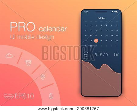 Mobile Phone Application For Analytics. Stock Vector