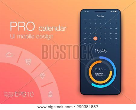 Mobile Phone Application For Analytics. Stock Vector