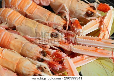 Cooked Nephrops On A Plate For Dinner